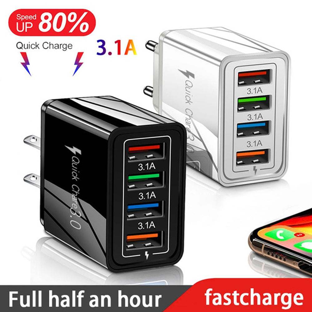 chargers, cables, adapters.